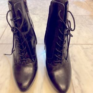 Soft leather black booties